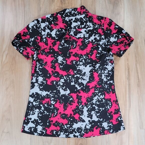🔹️NWT Banana Republic Pink, Black, & Gray Short Sleeve Blouse Small - Picture 3 of 16